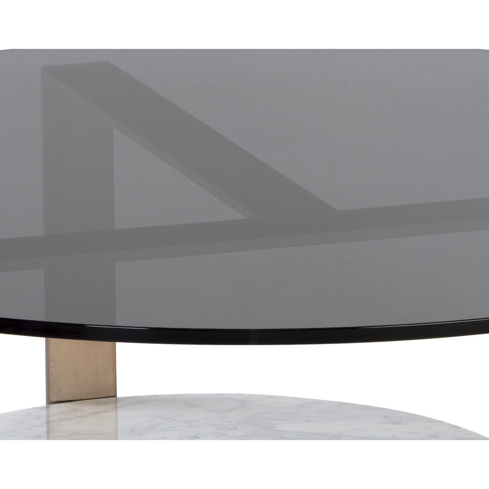 Maldini 37.5 X 13 inch Grey / Antique Brass Coffee Table